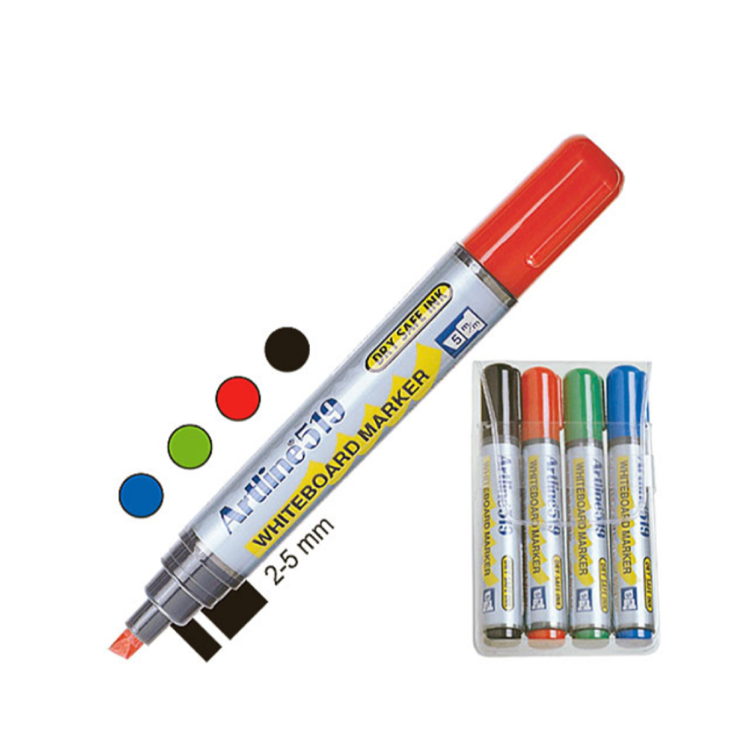 Whiteboardpenna Artline 4-set